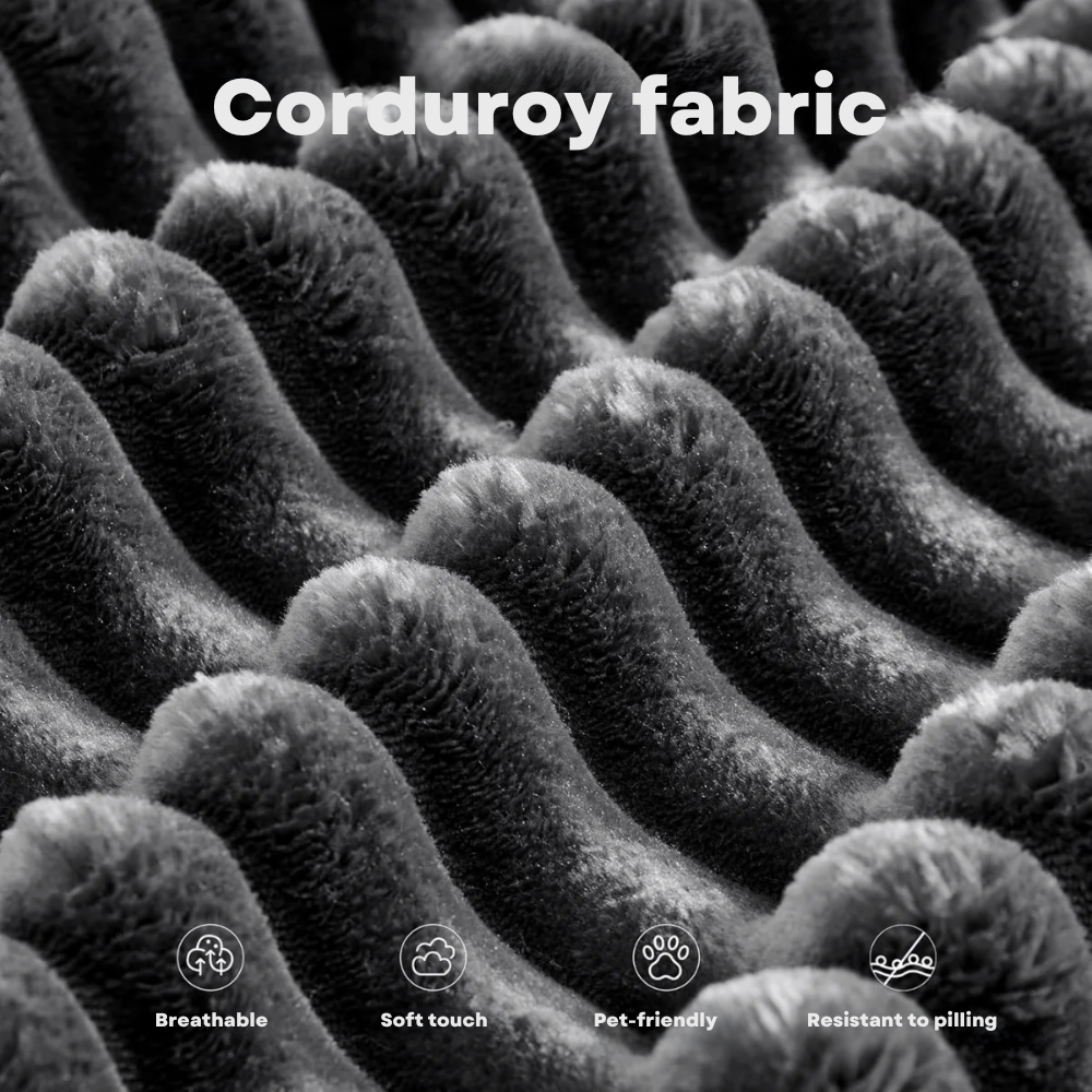 L-Shaped 3-Seater Modular Sofa, No Assembly, Upholstered in Corduroy Fabric – CloudFlex™