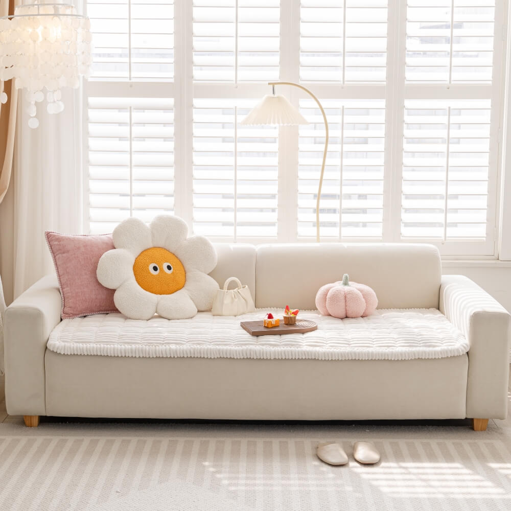 PlushGuard™ – Protector de Sofá Ultrasuave para Mascotas | Franela Premium, Antideslizante y Lavable