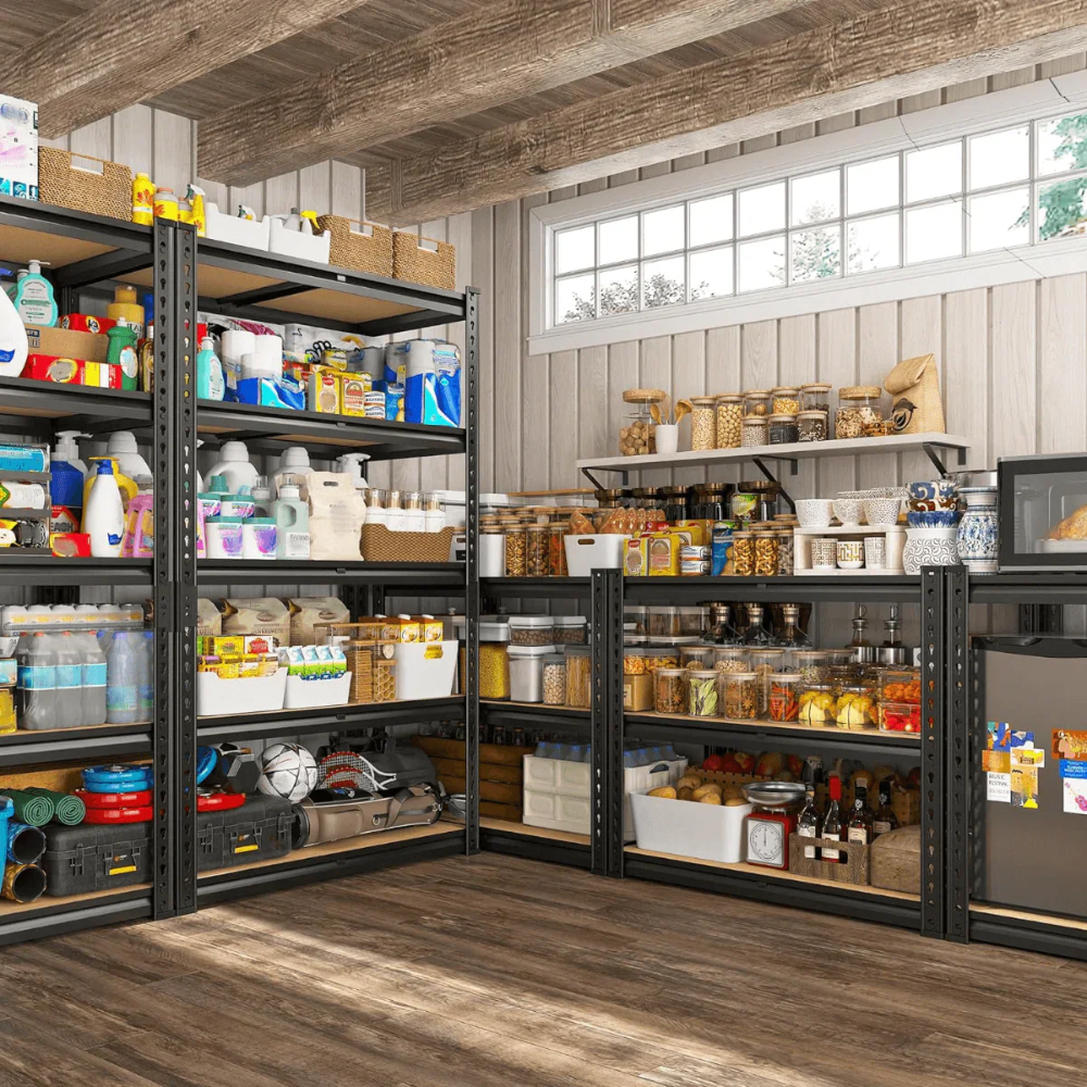 Estantería Metálica Ajustable de 5 Niveles (hasta 915 kg) para Garaje, Cocina y Depósito — FlexiRack™