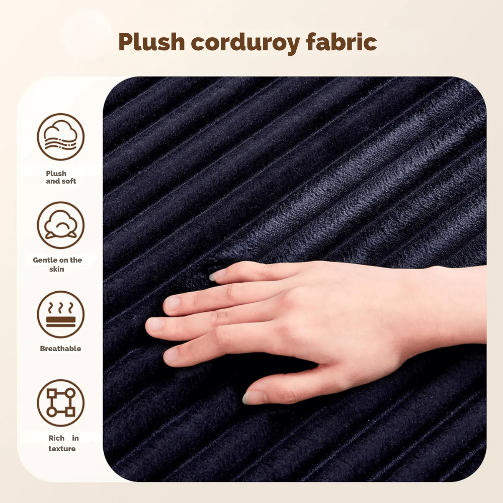 L-Shaped 3-Seater Modular Sofa, No Assembly, Upholstered in Corduroy Fabric – CloudFlex™