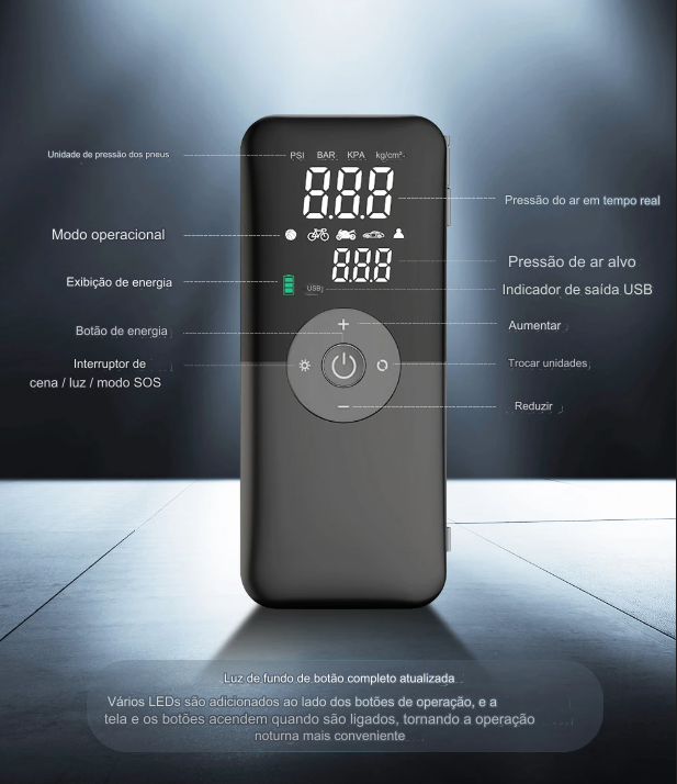 Compresor Portátil Smarts® - Recargable con Linterna