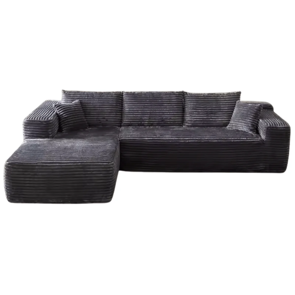 L-Shaped 3-Seater Modular Sofa, No Assembly, Upholstered in Corduroy Fabric – CloudFlex™