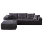 L-Shaped 3-Seater Modular Sofa, No Assembly, Upholstered in Corduroy Fabric – CloudFlex™
