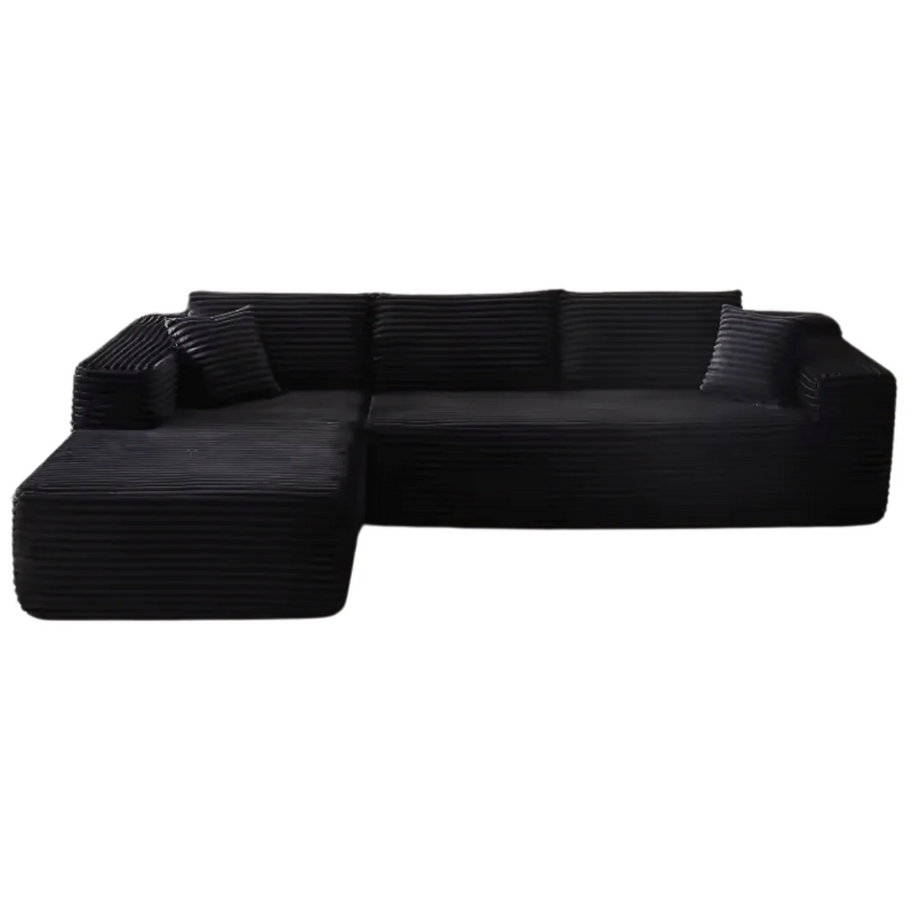 L-Shaped 3-Seater Modular Sofa, No Assembly, Upholstered in Corduroy Fabric – CloudFlex™